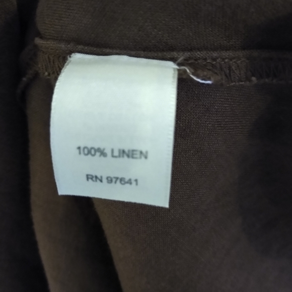 Vtg 100% Linen Wrap Dress - Picture 6 of 6